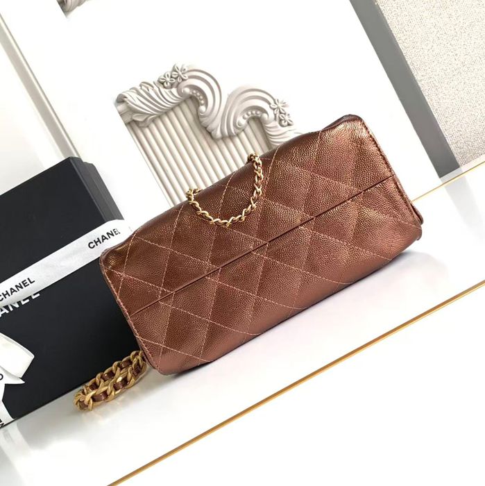 CHANEL AS5631 菱格紋 ブラック×ゴールド 脇下バッグ クラシック ヴィンテージ 22×20×12.5cm サイズ:22×20×12.5cm