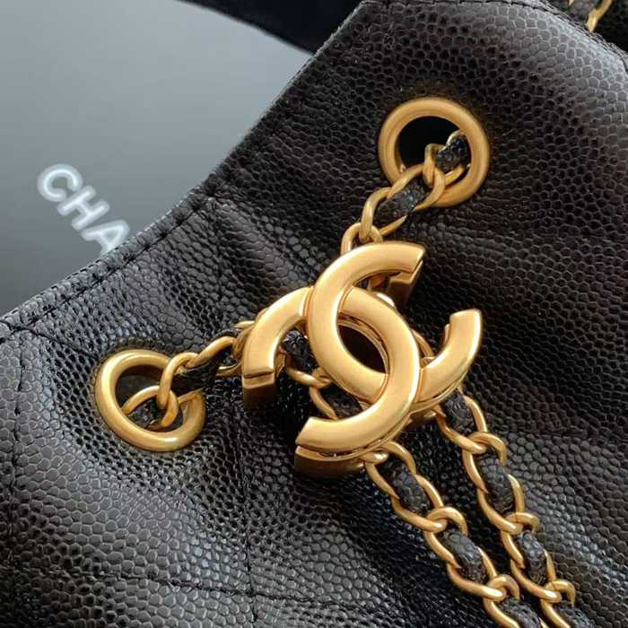 CHANEL 菱格紋 ブラック×ゴールド 脇下バッグ クラシック ヴィンテージ 30×26×14cm サイズ:30×26×14cm