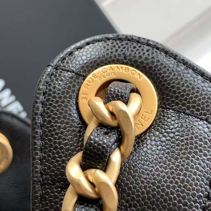 CHANEL 菱格紋 ブラック×ゴールド 脇下バッグ クラシック ヴィンテージ 30×26×14cm サイズ:30×26×14cm