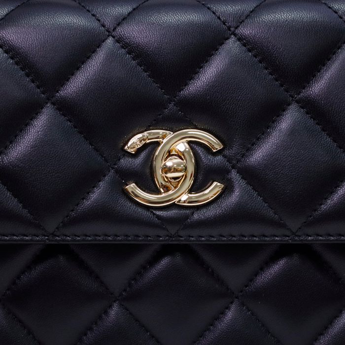 CHANEL ブラック×ゴールド 25×17×12cm サイズ:25×17×12cm