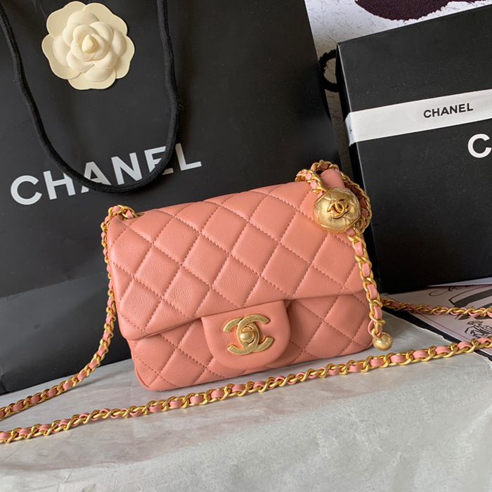 CHANEL AS1786 ラムレザー ゴールド ショルダーバッグ ファッショナブル 18×13×7cm サイズ:18×13×7cm