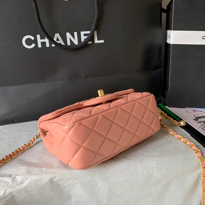 CHANEL AS1786 ラムレザー ゴールド ショルダーバッグ ファッショナブル 18×13×7cm サイズ:18×13×7cm