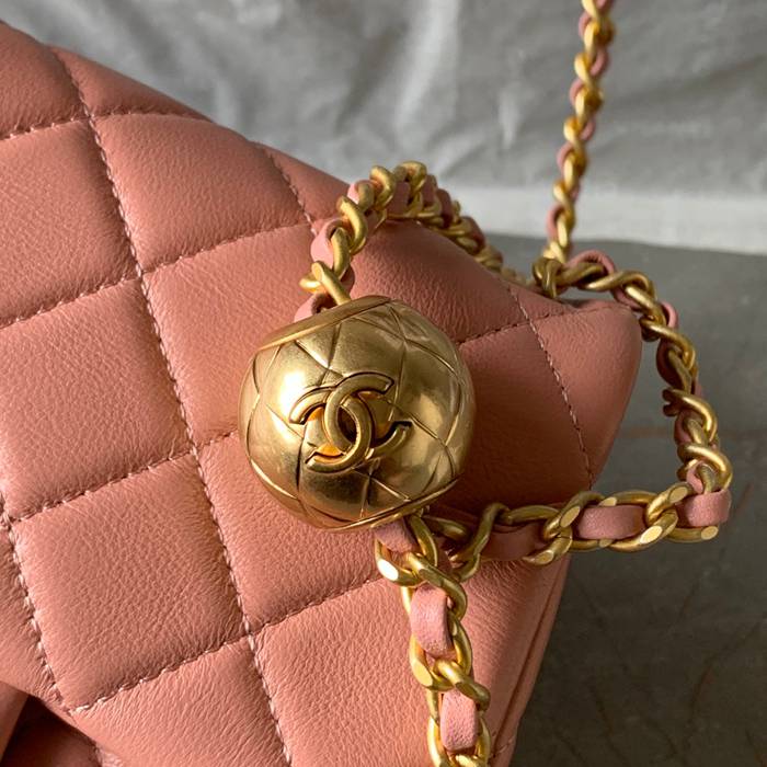CHANEL AS1786 ラムレザー ゴールド ショルダーバッグ ファッショナブル 18×13×7cm サイズ:18×13×7cm