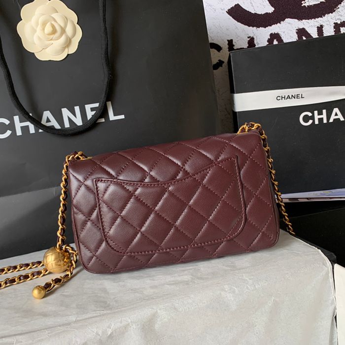 CHANEL AS1787 ラムレザー ゴールド ショルダーバッグ ファッショナブル 20×13×7cm サイズ:20×13×7cm