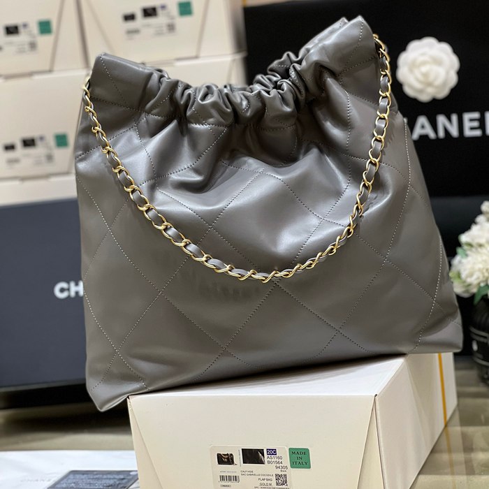 CHANEL 3261 カーフレザー グレー クラシック ファッショナブル 42×39×8cm サイズ:42×39×8cm