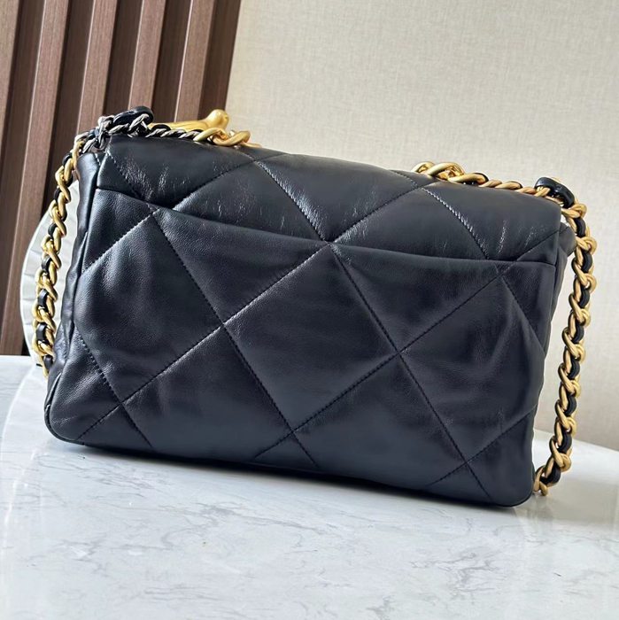 CHANEL 1161 ラムレザー 菱格紋 ブラック 口蓋バッグ クラシック ファッショナブル 30×20×10cm サイズ:30×20×10cm