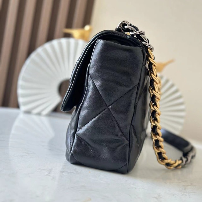 CHANEL 1161 ラムレザー 菱格紋 ブラック 口蓋バッグ クラシック ファッショナブル 30×20×10cm サイズ:30×20×10cm