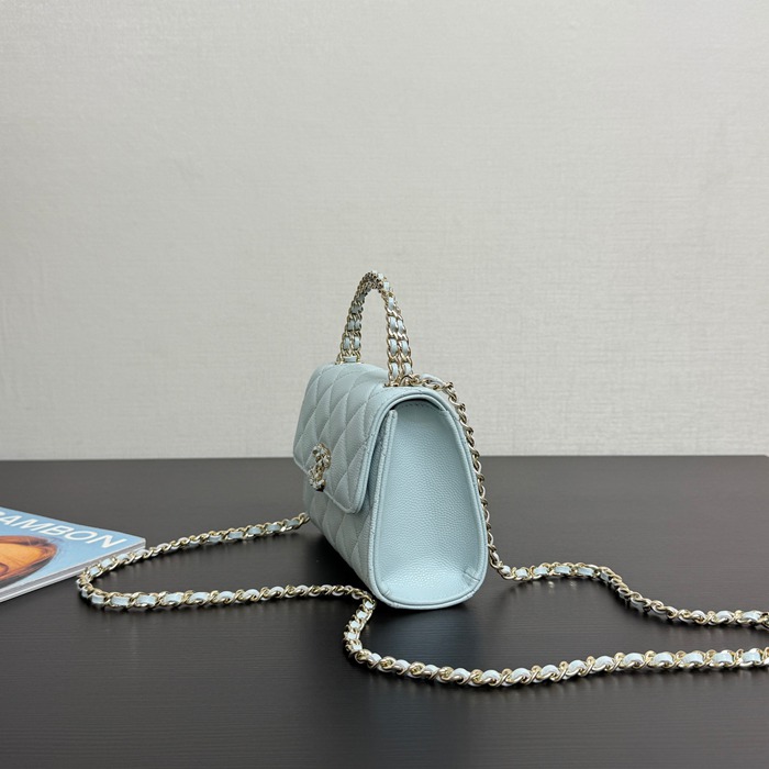 CHANEL 99188 カーフレザー 荔枝紋 ゴールド 斜め掛けバッグ クラシック 小 14.5×11.5×5.5cm サイズ:14.5×11.5×5.5cm