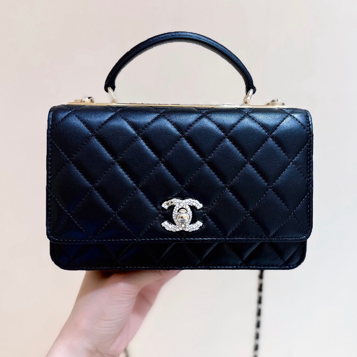CHANEL ラムレザー ハンドバッグ 限定 ファッショナブル 19.3×12×3.5cm サイズ:19.3×12×3.5cm