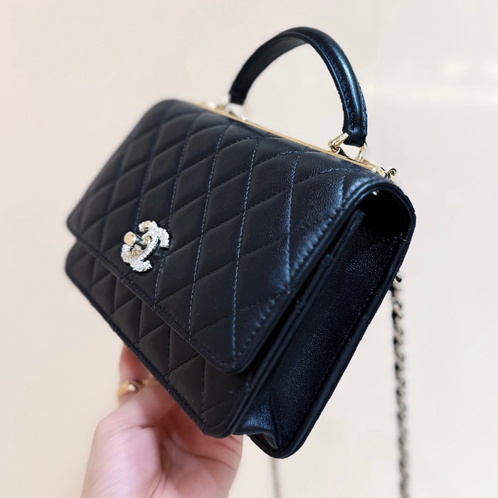 CHANEL ラムレザー ハンドバッグ 限定 ファッショナブル 19.3×12×3.5cm サイズ:19.3×12×3.5cm