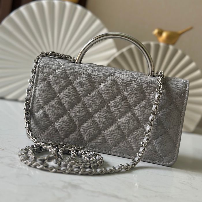 CHANEL 66030 ツイード ブラック×グレー×シルバー ハンドバッグ 春夏 18.5×11×6cm サイズ:18.5×11×6cm