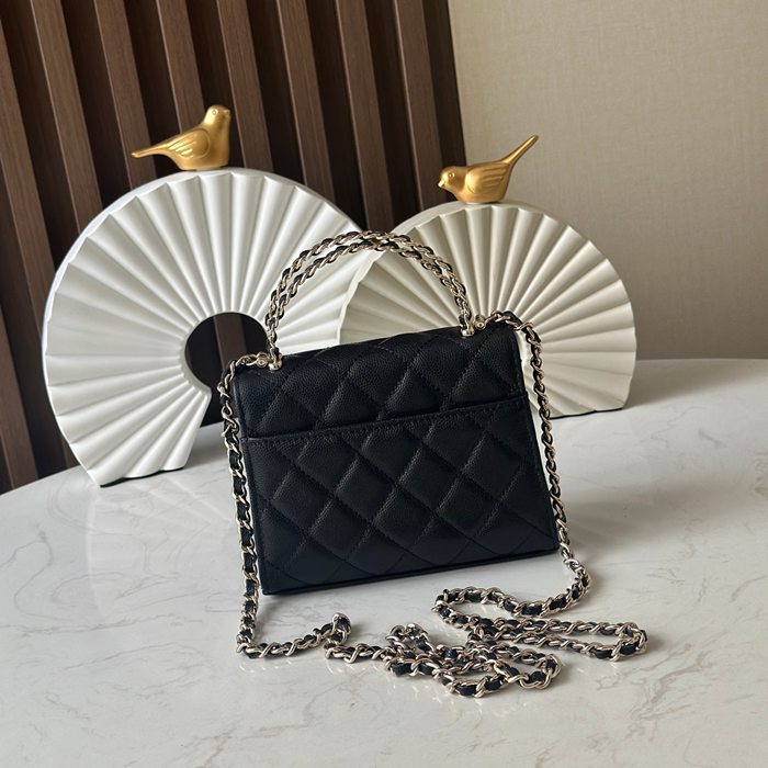 CHANEL 66058 カーフレザー ブラック 斜め掛けバッグ クラシック 14.5×11.5×5.5cm サイズ:14.5×11.5×5.5cm