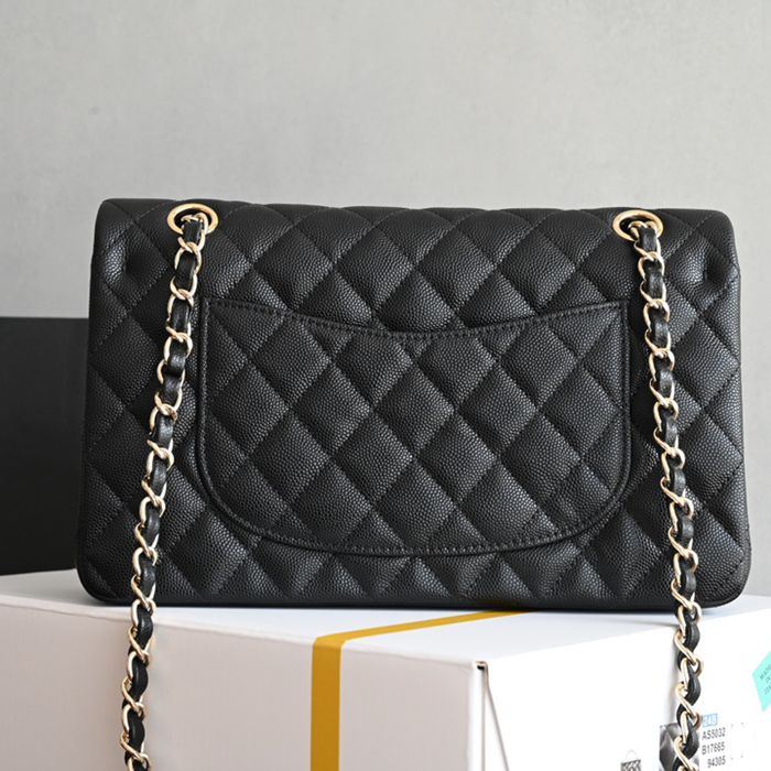 CHANEL 1112 ブラック×ホワイト×ゴールド クラシック 25.5×15.5×6.5cm サイズ:25.5×15.5×6.5cm