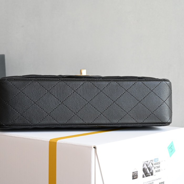 CHANEL 1112 ブラック×ホワイト×ゴールド クラシック 25.5×15.5×6.5cm サイズ:25.5×15.5×6.5cm