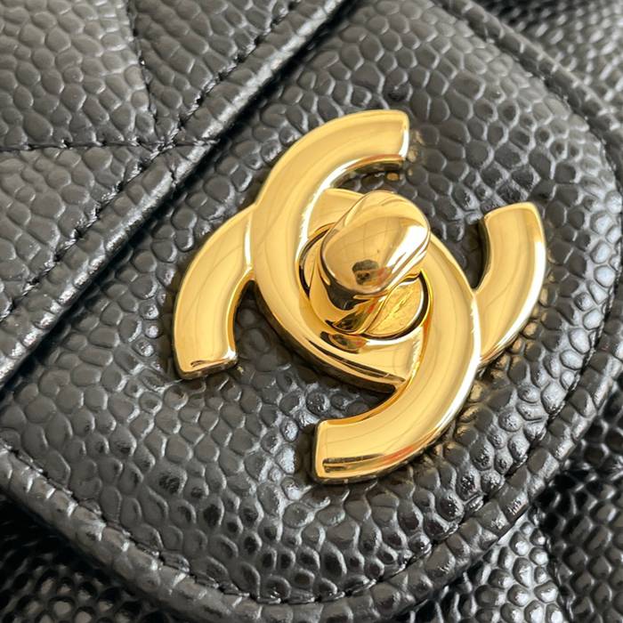 CHANEL ラムレザー ブラック×ホワイト×ゴールド 小 23×14.5×6cm サイズ:23×14.5×6cm