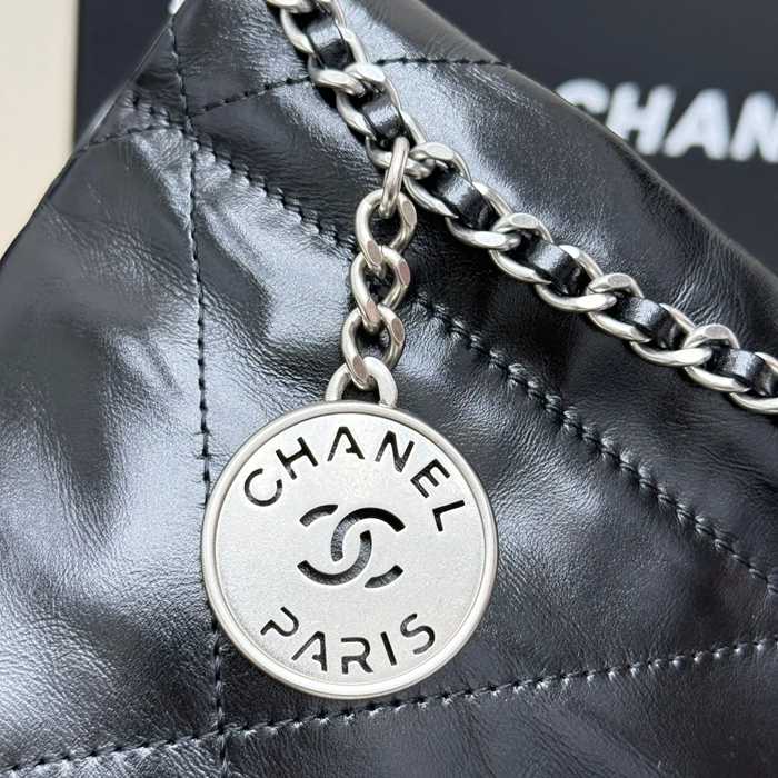 CHANEL AS3980 カーフレザー グレンチェック シルバー 斜め掛けバッグ クラシック 小 20×19×6cm サイズ:20×19×6cm