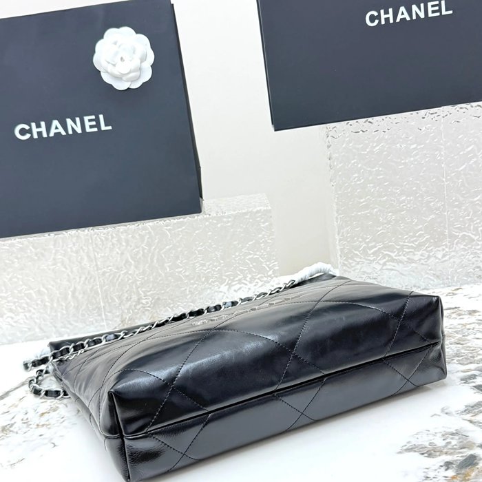 CHANEL AS3260 カーフレザー グレンチェック シルバー 斜め掛けバッグ クラシック 小 37×35×7cm サイズ:37×35×7cm