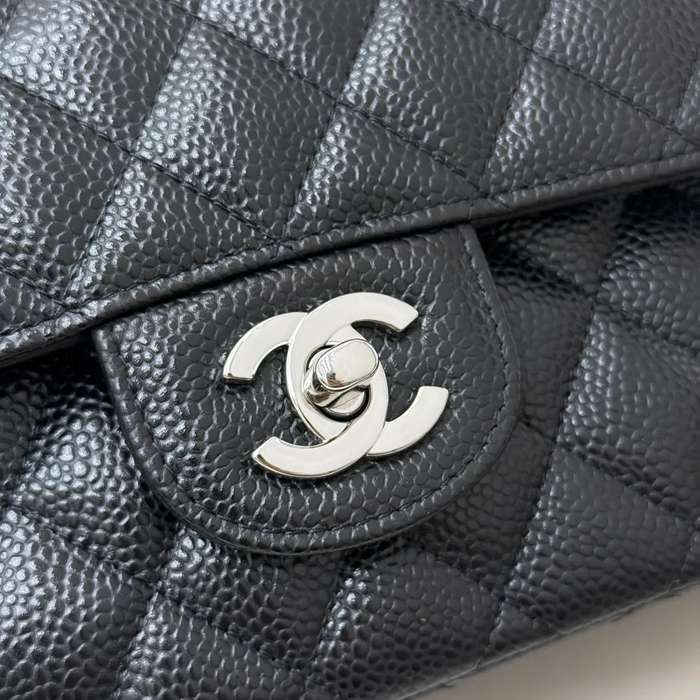 CHANEL AS1113 ラムレザー 菱格紋 シルバー×ゴールド 斜め掛けバッグ クラシック ヴィンテージ 23×14.5×6cm サイズ:23×14.5×6cm