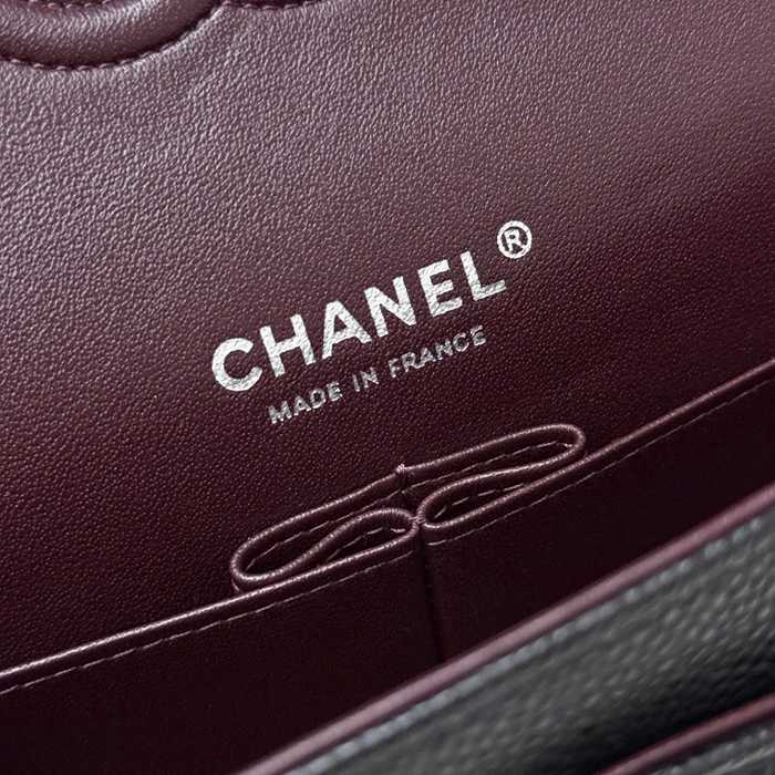 CHANEL AS1113 ラムレザー 菱格紋 シルバー×ゴールド 斜め掛けバッグ クラシック ヴィンテージ 23×14.5×6cm サイズ:23×14.5×6cm