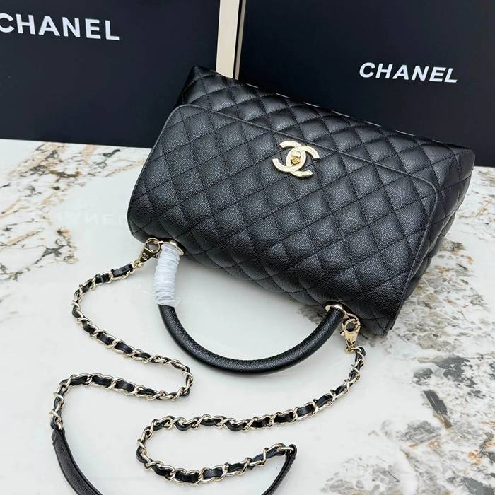 CHANEL ラムレザー 菱格紋 ゴールド 斜め掛けバッグ クラシック 大 28.5×18×12cm サイズ:28.5×18×12cm