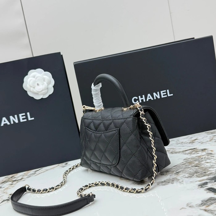 CHANEL AS2215 ラムレザー 菱格紋 ゴールド 斜め掛けバッグ クラシック 小 19×14×9cm サイズ:19×14×9cm
