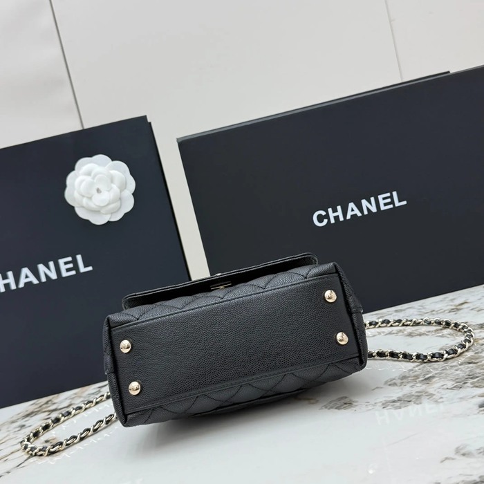 CHANEL AS2215 ラムレザー 菱格紋 ゴールド 斜め掛けバッグ クラシック 小 19×14×9cm サイズ:19×14×9cm