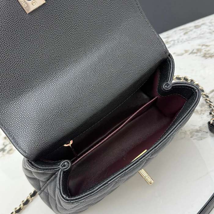 CHANEL AS2215 ラムレザー 菱格紋 ゴールド 斜め掛けバッグ クラシック 小 19×14×9cm サイズ:19×14×9cm