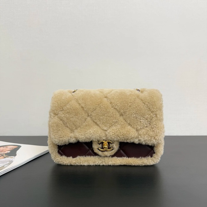 CHANEL 99412 ブラウン 斜め掛けバッグ 大容量 小 23.5×16×7.5cm サイズ:23.5×16×7.5cm