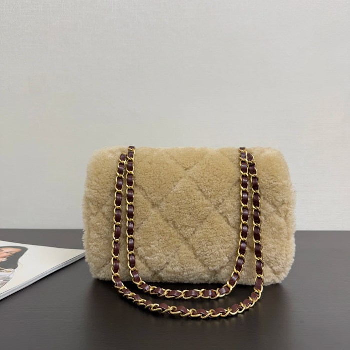 CHANEL 99412 ブラウン 斜め掛けバッグ 大容量 小 23.5×16×7.5cm サイズ:23.5×16×7.5cm