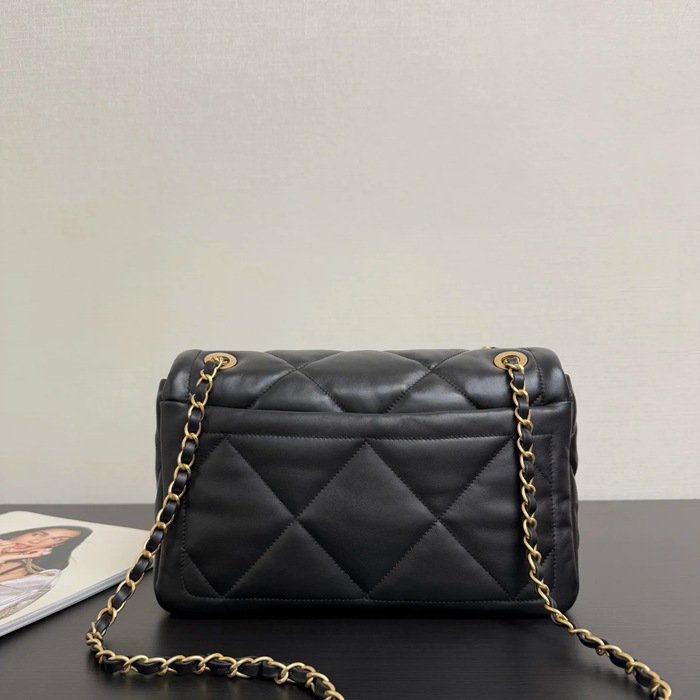 CHANEL 99527 ラムレザー 菱格紋 斜め掛けバッグ クラシック 27×19×9cm サイズ:27×19×9cm