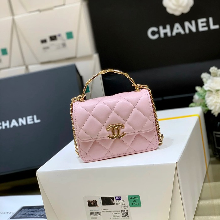 CHANEL AP2758 ラムレザー レッド×ゴールド 斜め掛けバッグ ファッショナブル 13×9.5×6cm サイズ:13×9.5×6cm