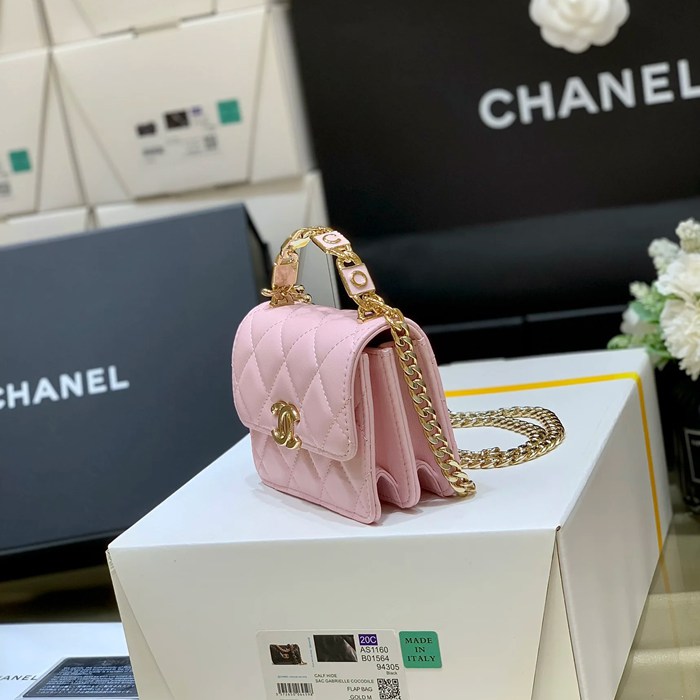 CHANEL AP2758 ラムレザー レッド×ゴールド 斜め掛けバッグ ファッショナブル 13×9.5×6cm サイズ:13×9.5×6cm