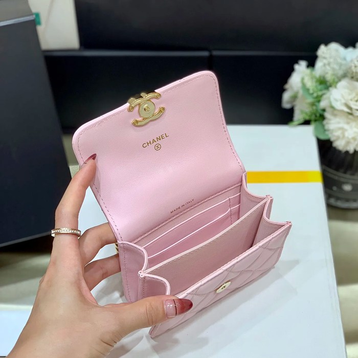 CHANEL AP2758 ラムレザー レッド×ゴールド 斜め掛けバッグ ファッショナブル 13×9.5×6cm サイズ:13×9.5×6cm