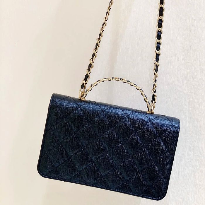 CHANEL AP2804 カーフレザー 荔枝紋 ゴールド 斜め掛けバッグ 春夏 19×12×3.5cm サイズ:19×12×3.5cm