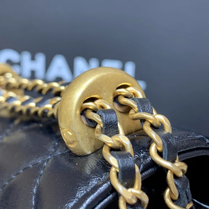 CHANEL AP2291 カーフレザー ブラック×ホワイト×グリーン×ゴールド 斜め掛けバッグ 15.3×10.5×6.5cm サイズ:15.3×10.5×6.5cm