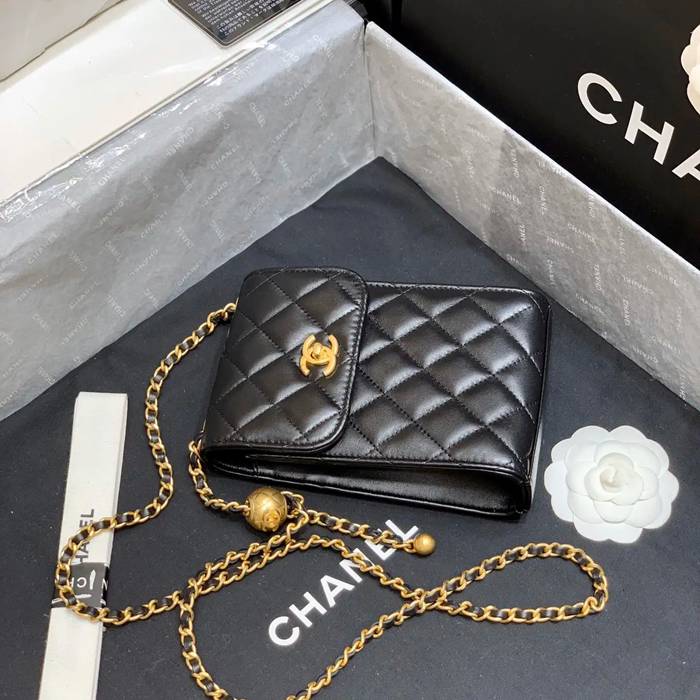CHANEL AP1448 ブラック×レッド×グレー×ゴールド 斜め掛けバッグ ヴィンテージ 18×11×5cm サイズ:18×11×5cm