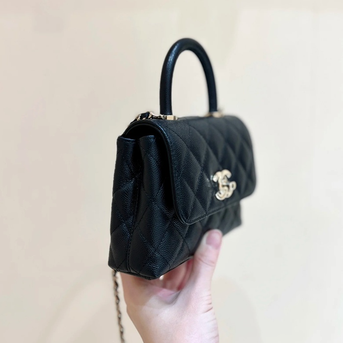 CHANEL AP4244 カーフレザー 荔枝紋 ゴールド 斜め掛けバッグ クラシック 14.5×11.5×5.5cm サイズ:14.5×11.5×5.5cm