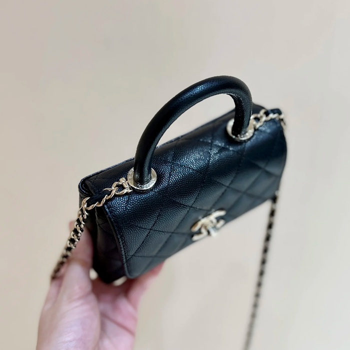 CHANEL AP4244 カーフレザー 荔枝紋 ゴールド 斜め掛けバッグ クラシック 14.5×11.5×5.5cm サイズ:14.5×11.5×5.5cm