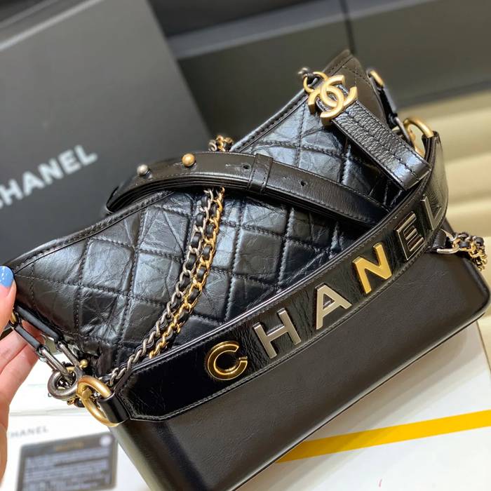 CHANEL 1582 配色 シルバー×ゴールド 斜め掛けバッグ 小 中 20×15×8cm サイズ:20×15×8cm