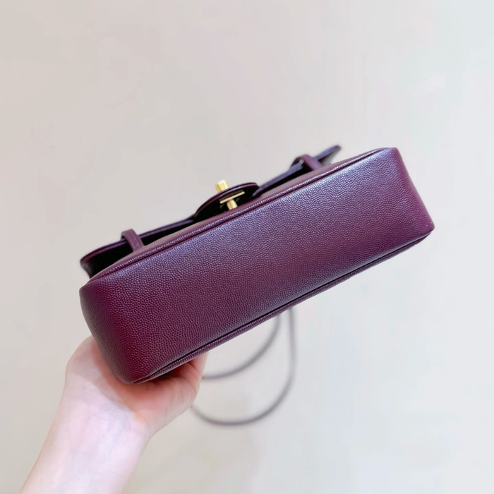 CHANEL AS6130 カーフレザー レッド ショルダーバッグ 有名人同款 ヴィンテージ 22×15×7cm サイズ:22×15×7cm