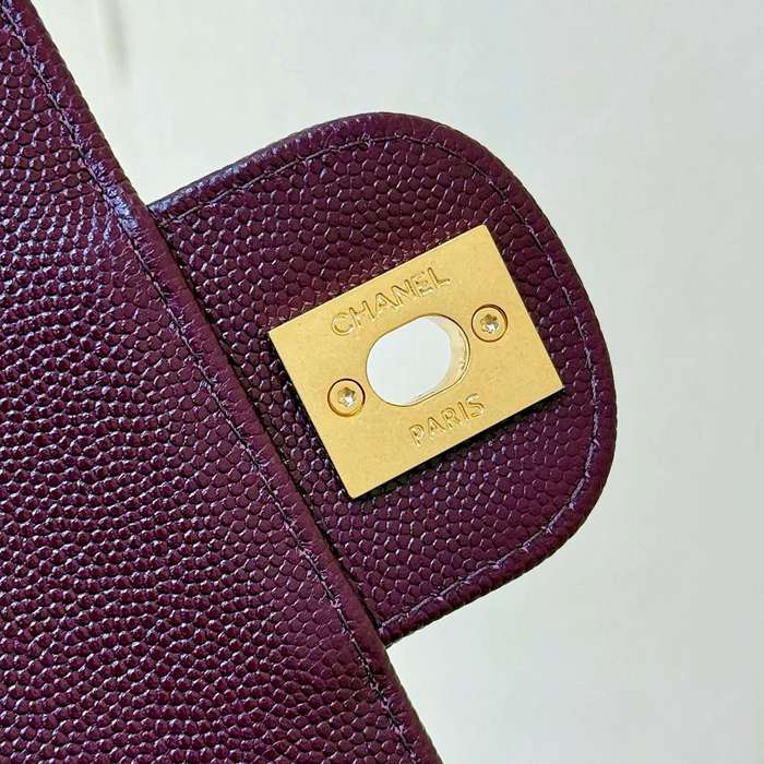 CHANEL AS6130 カーフレザー レッド ショルダーバッグ 有名人同款 ヴィンテージ 22×15×7cm サイズ:22×15×7cm