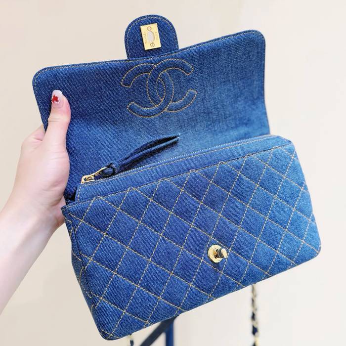 CHANEL AS6828 デニム リュックサック 有名人同款 クラシック 26×16×7cm サイズ:26×16×7cm