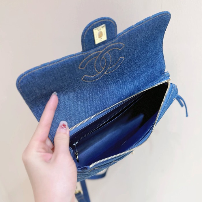 CHANEL AS6828 デニム リュックサック 有名人同款 クラシック 26×16×7cm サイズ:26×16×7cm
