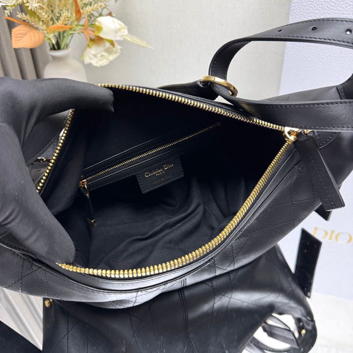 DIOR 2416 カーフレザー、レザー グレンチェック、レター ブラック、ゴールド、ベージュ 斜め掛けバッグ、ショルダーバッグ、ハンドバッグ 大 小 サイズ:23x16x14cm