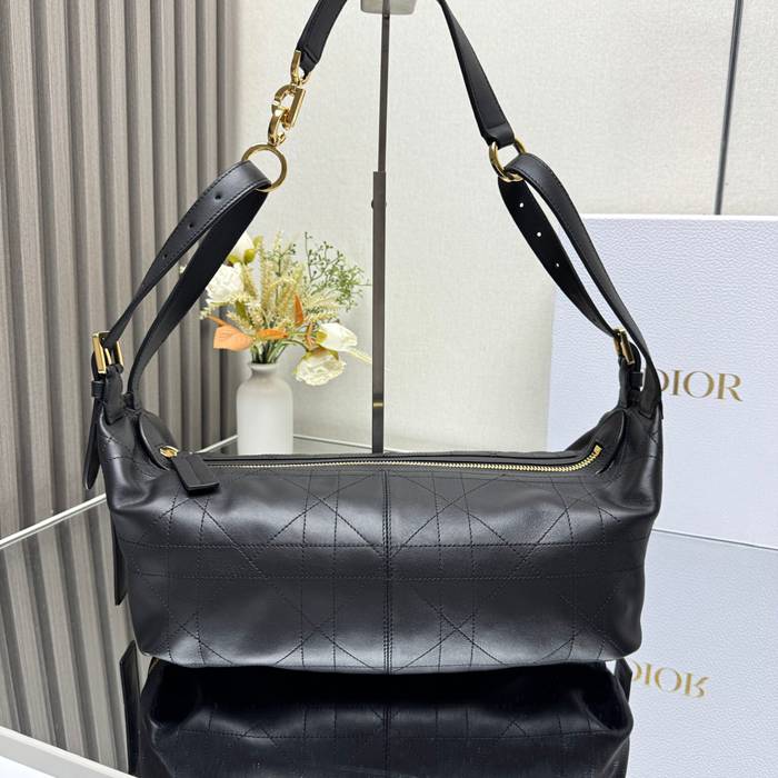 DIOR 2417 カーフレザー、レザー グレンチェック、レター ブラック、ゴールド、ベージュ 斜め掛けバッグ、ショルダーバッグ、ハンドバッグ 大 中 サイズ:33x16x15cm