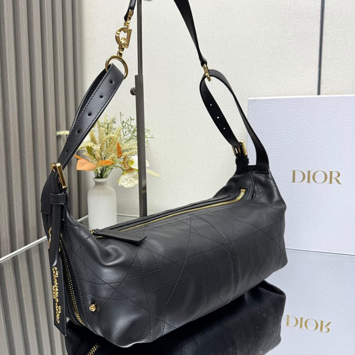 DIOR 2417 カーフレザー、レザー グレンチェック、レター ブラック、ゴールド、ベージュ 斜め掛けバッグ、ショルダーバッグ、ハンドバッグ 大 中 サイズ:33x16x15cm