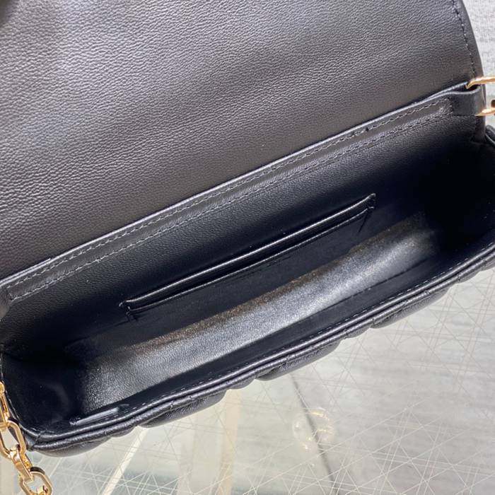 DIOR ラムレザー、チェーン レター ブラック チェーンバッグ クラシック 18.5x10.0x4.0cm サイズ:18.5x10cm