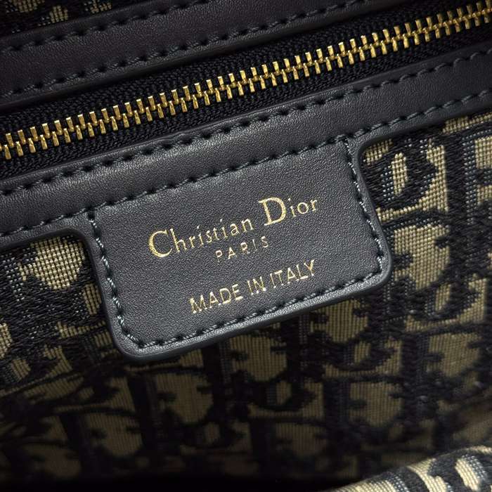 DIOR 8311 編み、オブリーク プリント、刺繍、フラワー ブルー 斜め掛けバッグ、ショルダーバッグ、ハンドバッグ クラシック サイズ:28x21x12cm