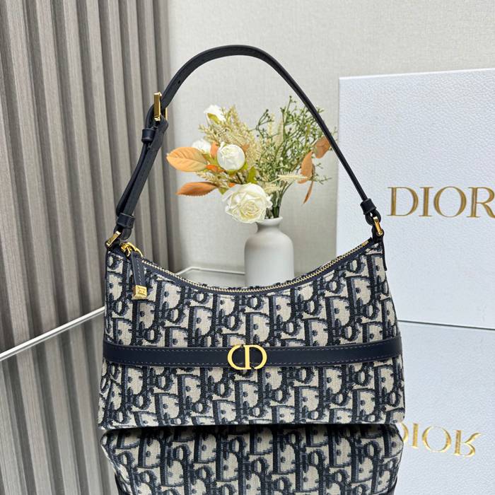 DIOR 2381 カーフレザー、レザー、オブリーク プリント、フラワー ブルー、ゴールド、ベージュ 斜め掛けバッグ、ショルダーバッグ ミニ 新作 サイズ:23x13cm