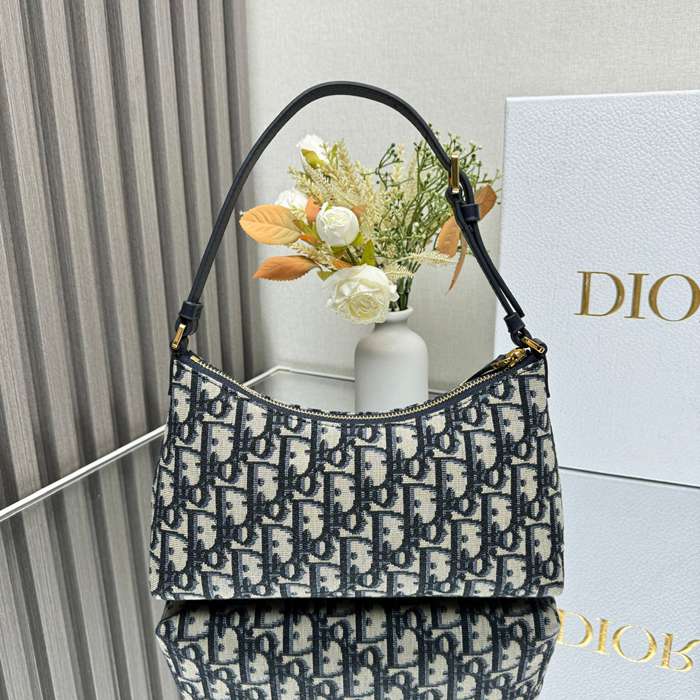 DIOR 2381 カーフレザー、レザー、オブリーク プリント、フラワー ブルー、ゴールド、ベージュ 斜め掛けバッグ、ショルダーバッグ ミニ 新作 サイズ:23x13cm